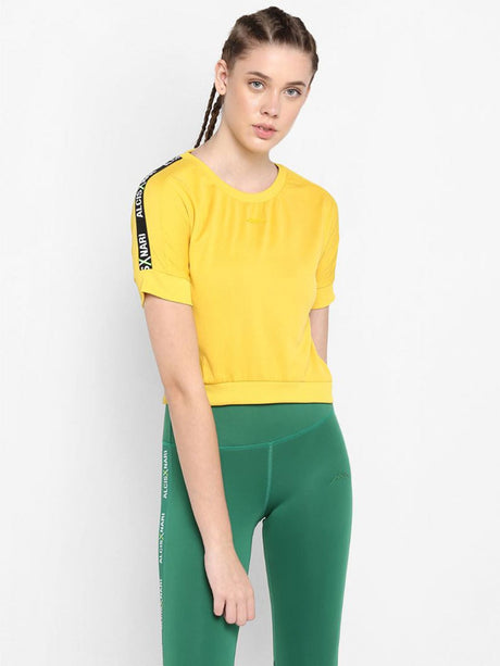 Alcis Women Solid Yellow Sweatshirts | Alcis