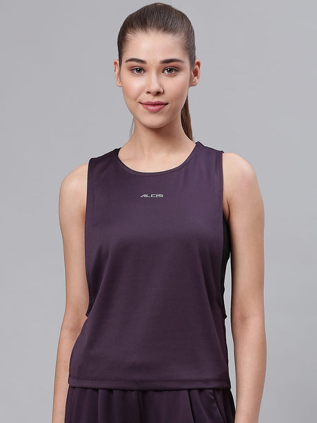 Alcis Women Black Solid Round Neck Sports T-shirt | Alcis