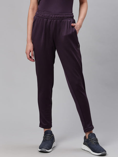 Alcis Women Black Slim Fit Solid Training or Gym Track Pants | Alcis