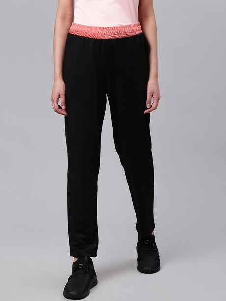 Alcis Women Black Slim Fit Solid Training or Gym Track Pants | Alcis