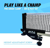 STAG GLOBAL Expert Professional Grade Table Tennis (T.T) Net & Post Set, ITTF Approved