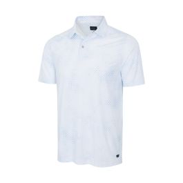 Greg Norman Men's Digital Fin Ultra-Stretch Polo -  White Cloud