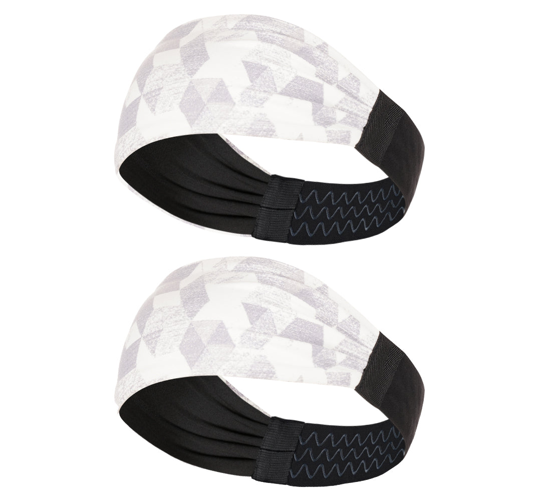 Sports Headband For Men and Women (White Geometry)