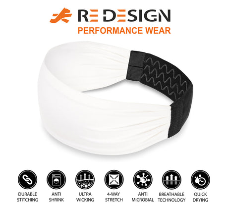 Sports Headband For Men and Women (White Mesh)