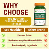 Curcumin Turmeric Extract 1200mg | 95% Curcuminoids & Piperine | 60 Tablets