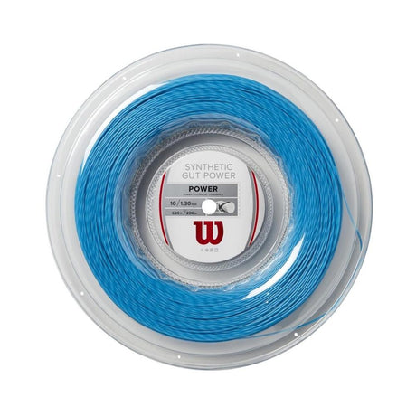 Wilson Synthetic Gut Power Tennis String Reel 16-G (1.30MM, 200M) Blue | Noah Sports
