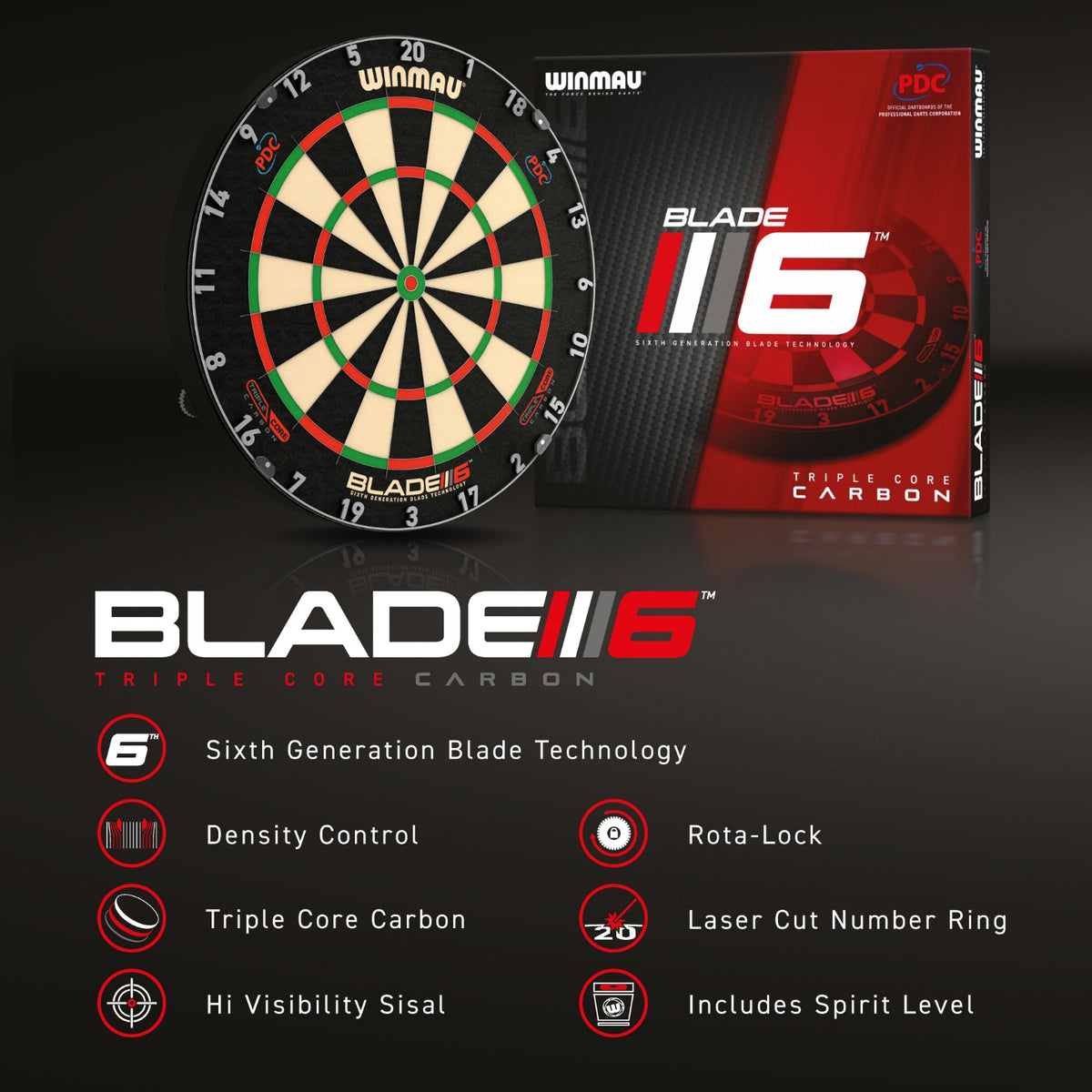 Winmau(ウィンモウ) Blade6 Carbon Triple Core Elite Sports Winmau Blade 6 Triple Core Car | Kibi Sports