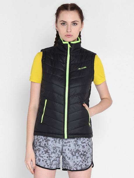 Women Solid Black Jackets | Alcis