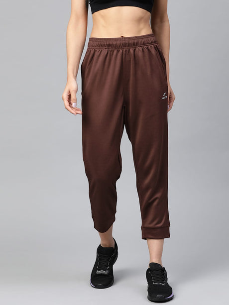 Alcis Women Brown Straight Fit Solid Outdoor Joggers | Alcis