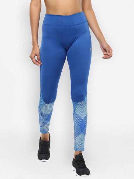 Alcis Women Blue Printed Training Leggings | Alcis