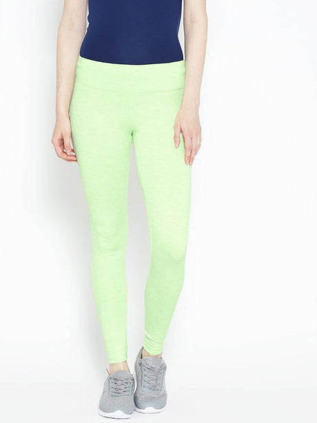 Alcis Women Fluorescent Green Solid Tights | Alcis