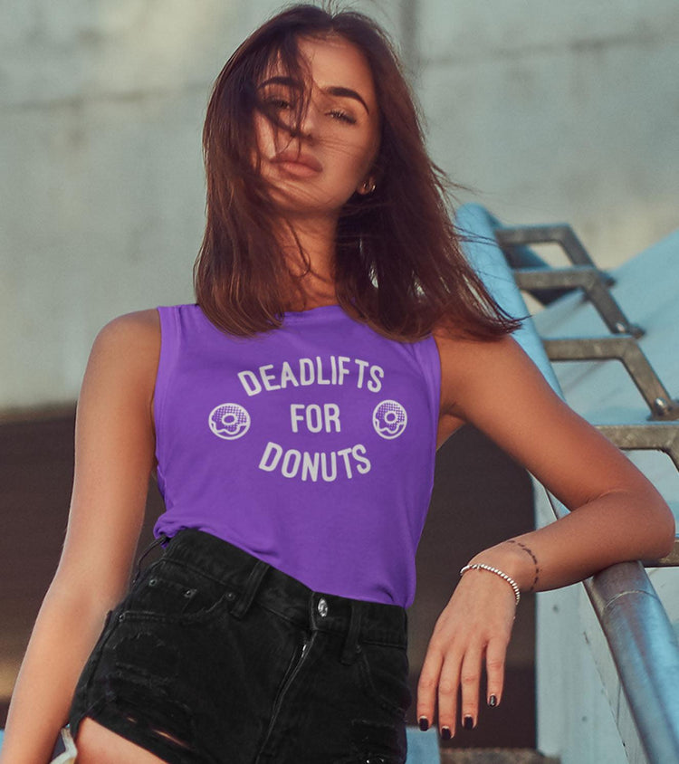 Women's Deadlift for Donuts Muscle Tank (purple)