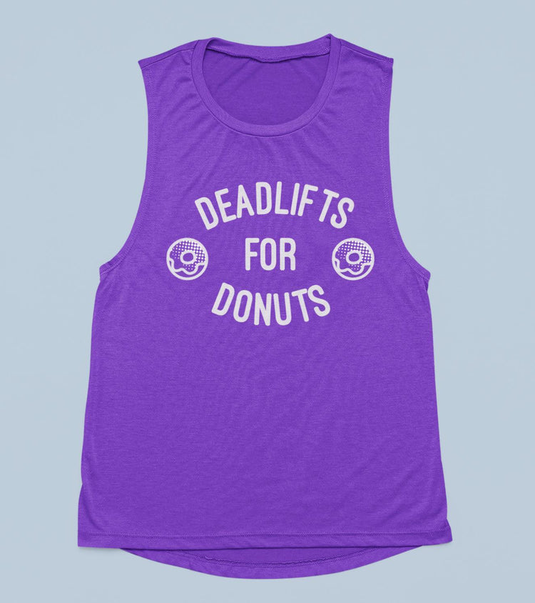 Women's Deadlift for Donuts Muscle Tank (purple)