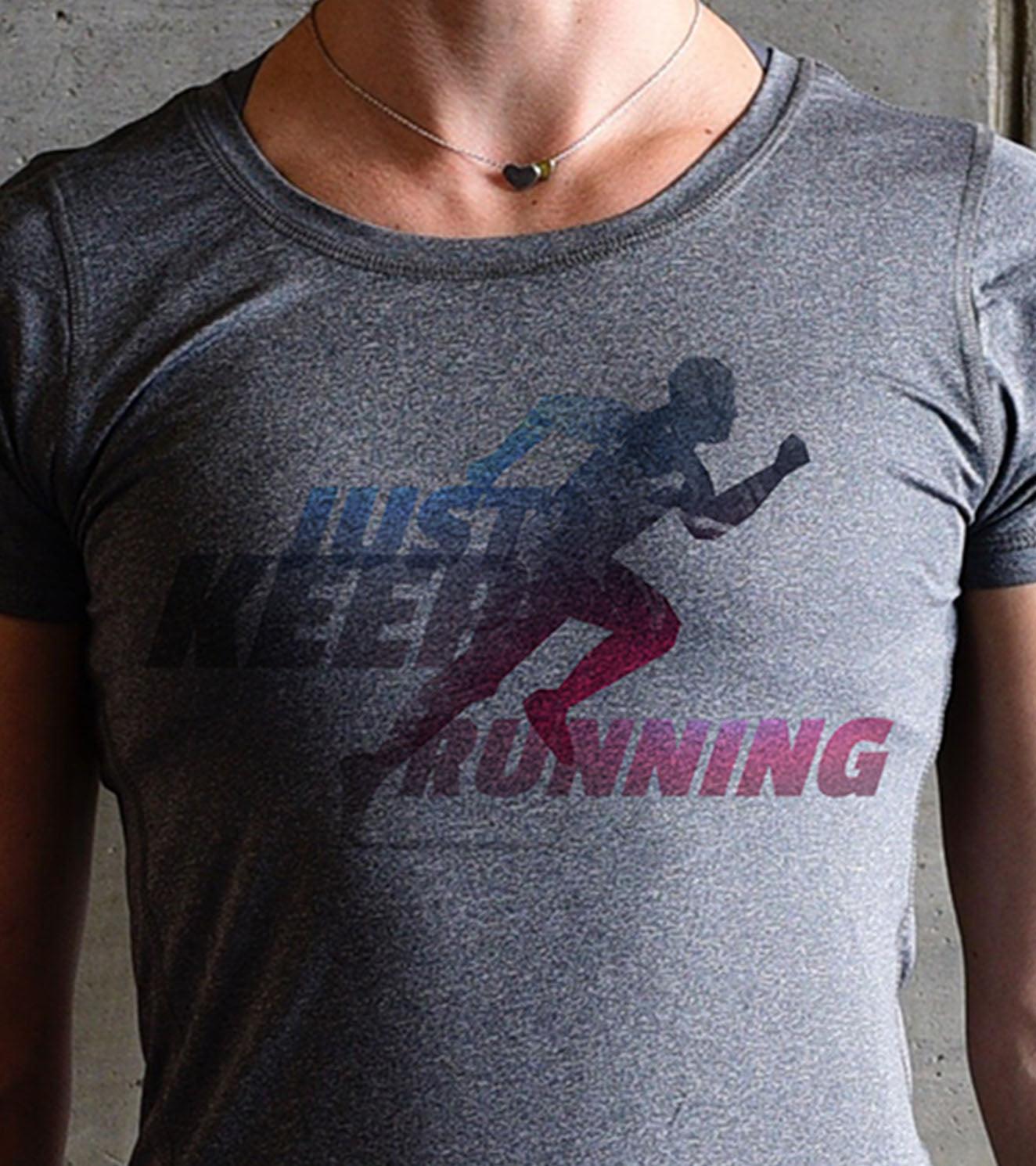 Women's Running Graphics T-shirt (Grey)