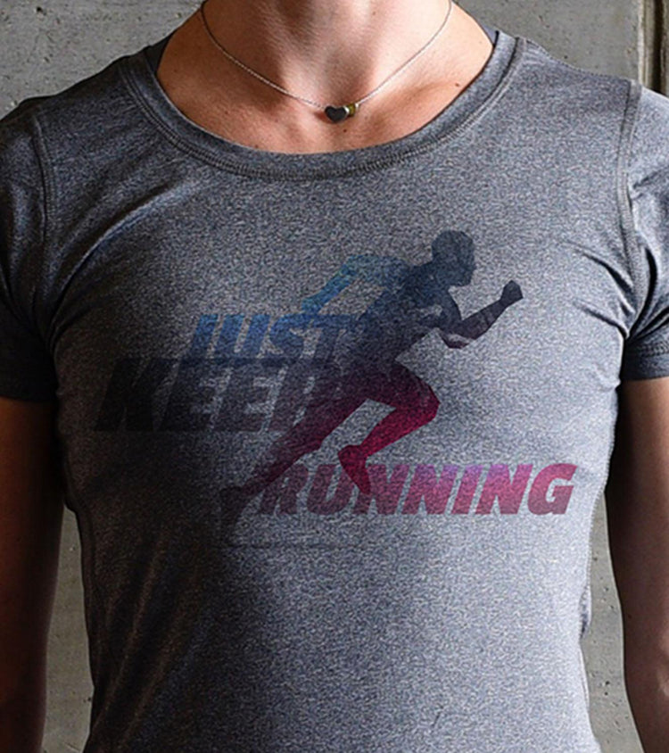 Women's Running Graphics T-shirt (Grey)