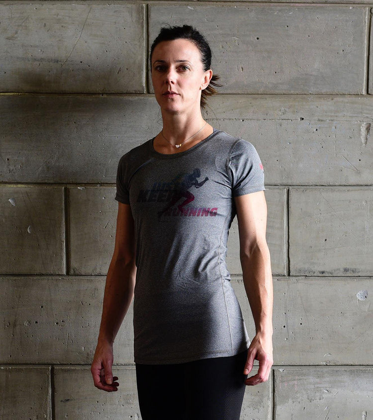 Women's Running Graphics T-shirt (Grey)