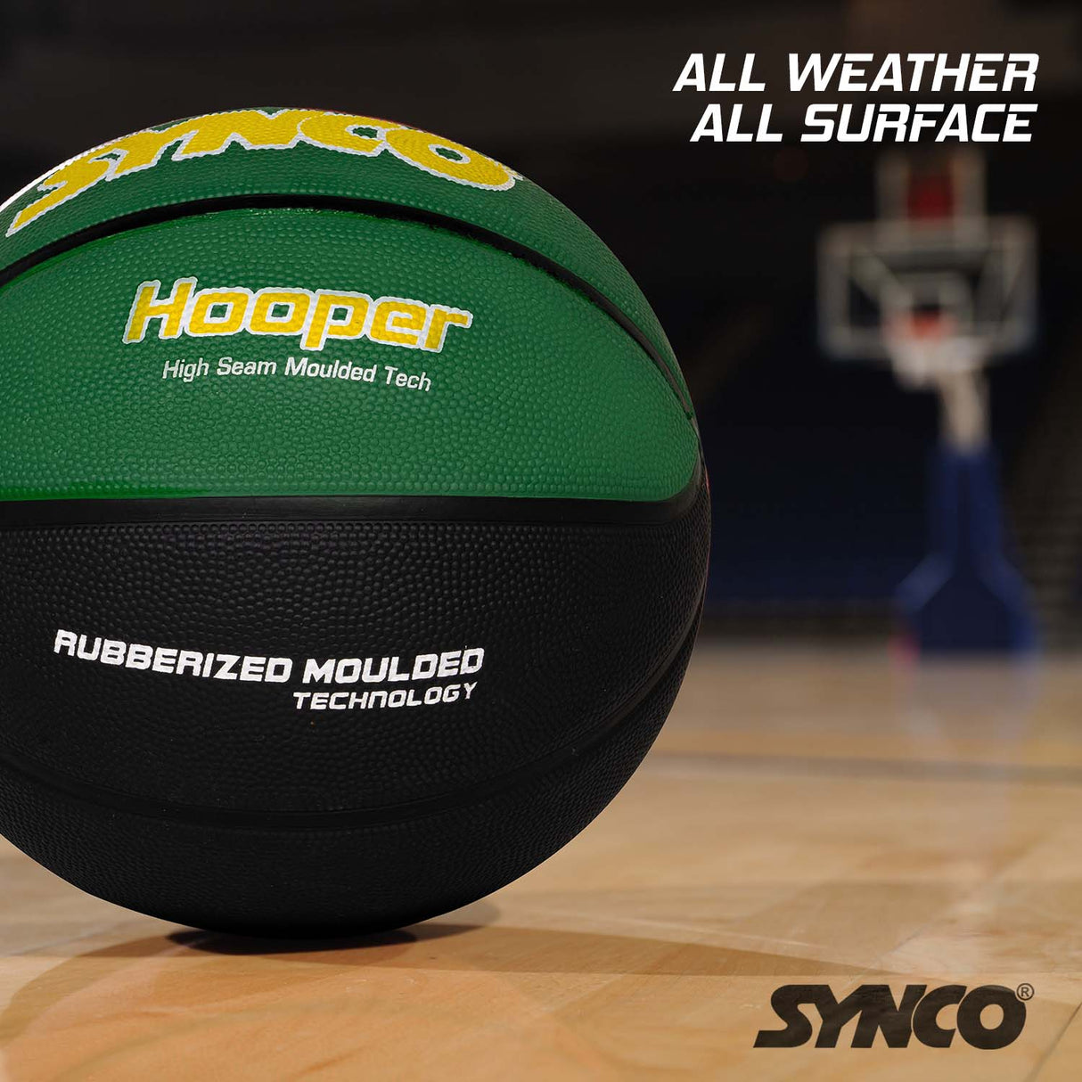Synco Hooper series Men's Basketball (Size-7) Green-Black