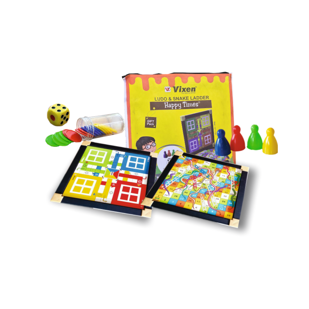 VIXEN LUDO & SNAKE LADDER WOODEN HAPPY TIMES