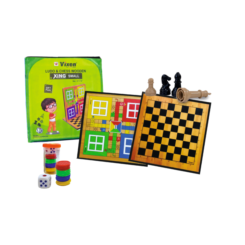 VIXEN CHESS & LUDO WOODEN 10 MM