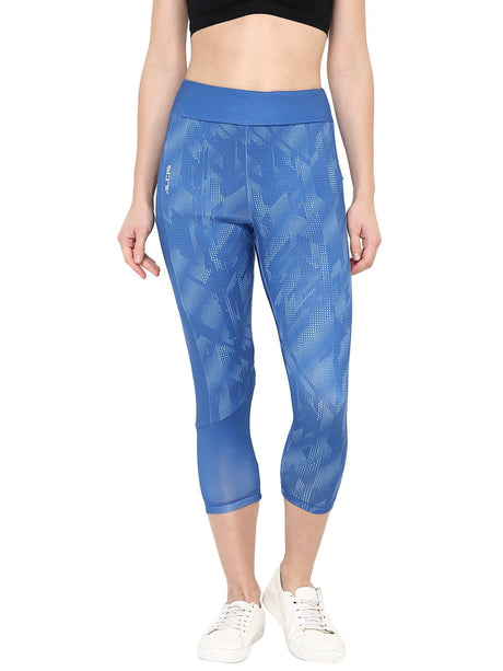 Alcis Women Printed Navy Blue Tights | Alcis
