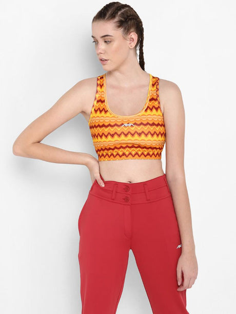 Alcis Women Printed Orange Bra | Alcis