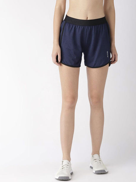 Alcis Women Navy Blue Solid Slim Fit Running Shorts | Alcis