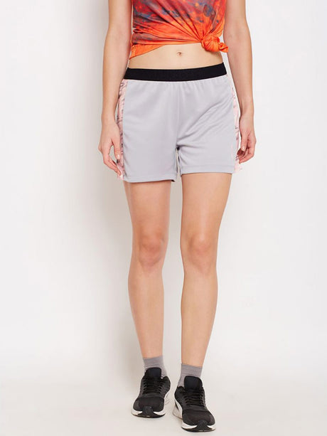 Alcis Women Grey Solid Regular Fit Sports Shorts | Alcis