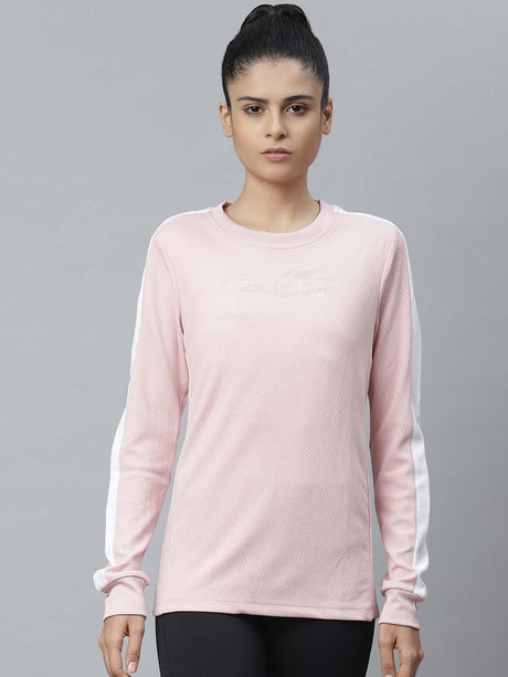 Alcis Women Pink Self Design Sweatshirt | Alcis