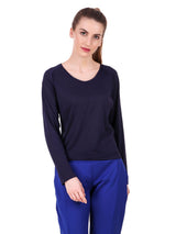Alcis Women Printed Navy Blue Tshirts
