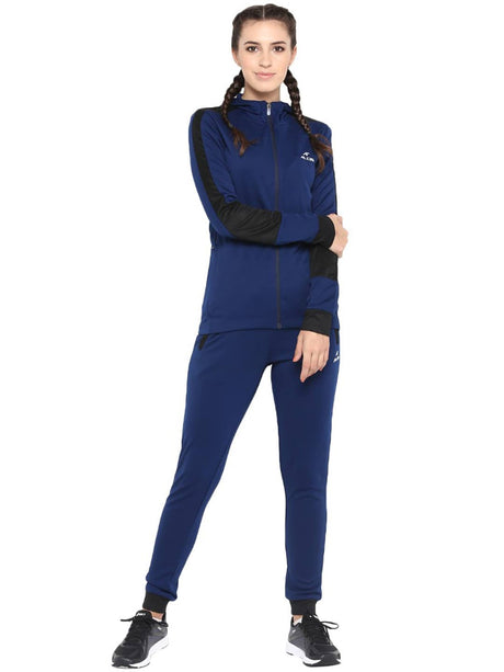 Alcis Women Navy Blue Colourblocked Tracksuit