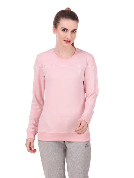 Alcis Women Pink Solid Sweatshirt | Alcis