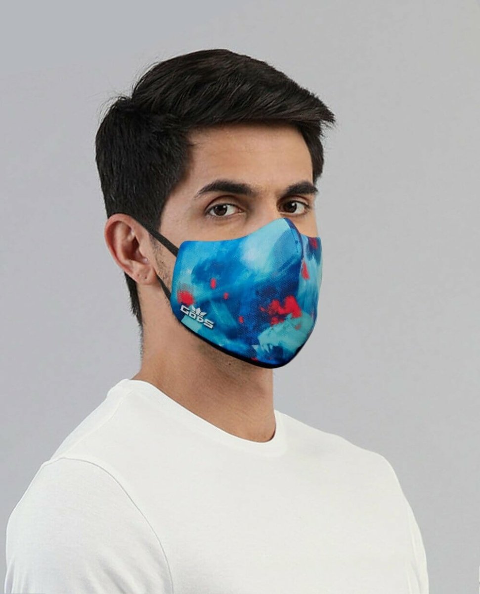 Xator Combat Face Protector Mask - Blue Red Splash