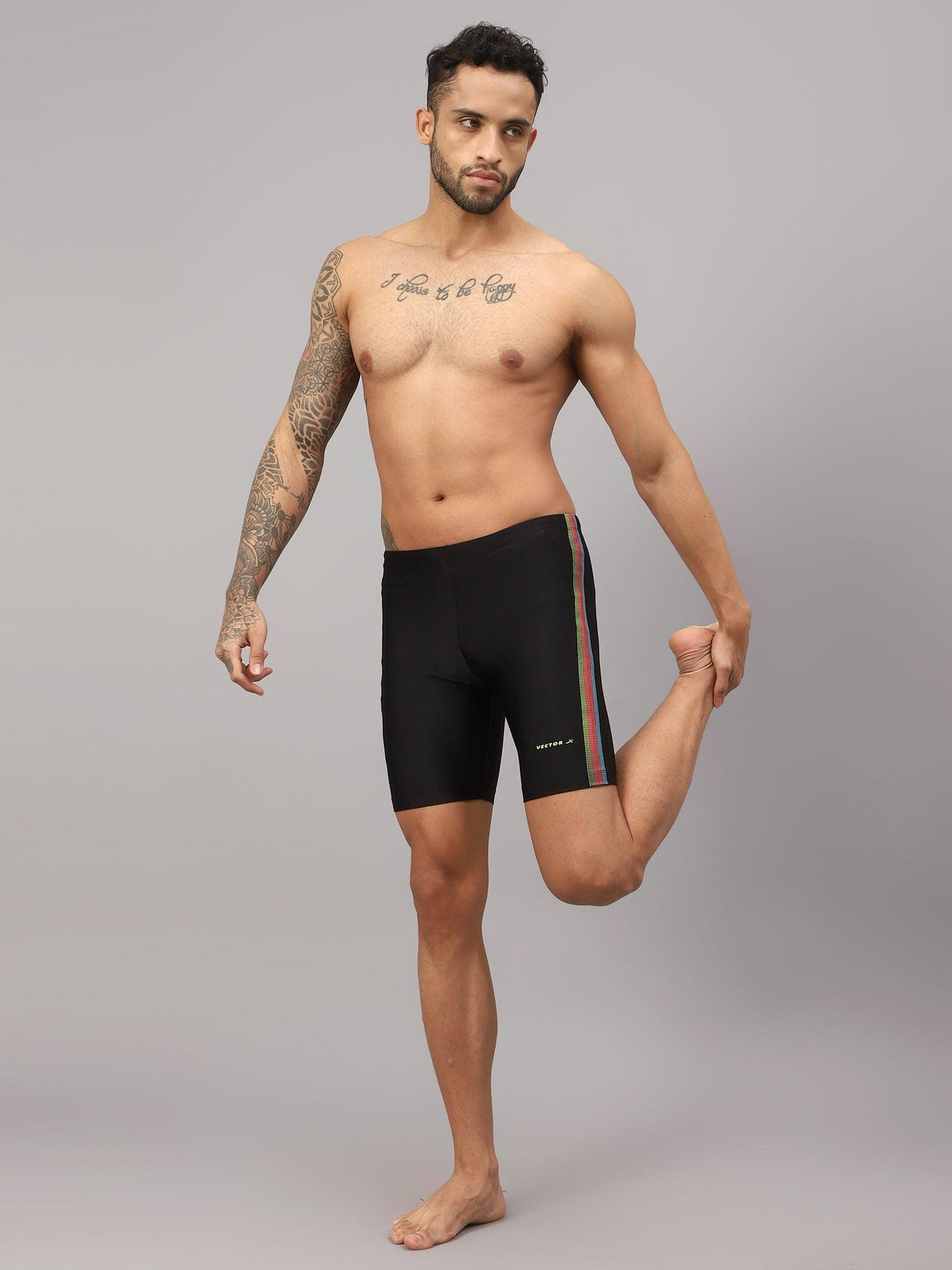 Vector X DIVER-004 Men Printed Swimming Compression Jammer Shorts
