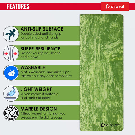 MARBLE 6MM YOGA MAT (PER) WITH BAG