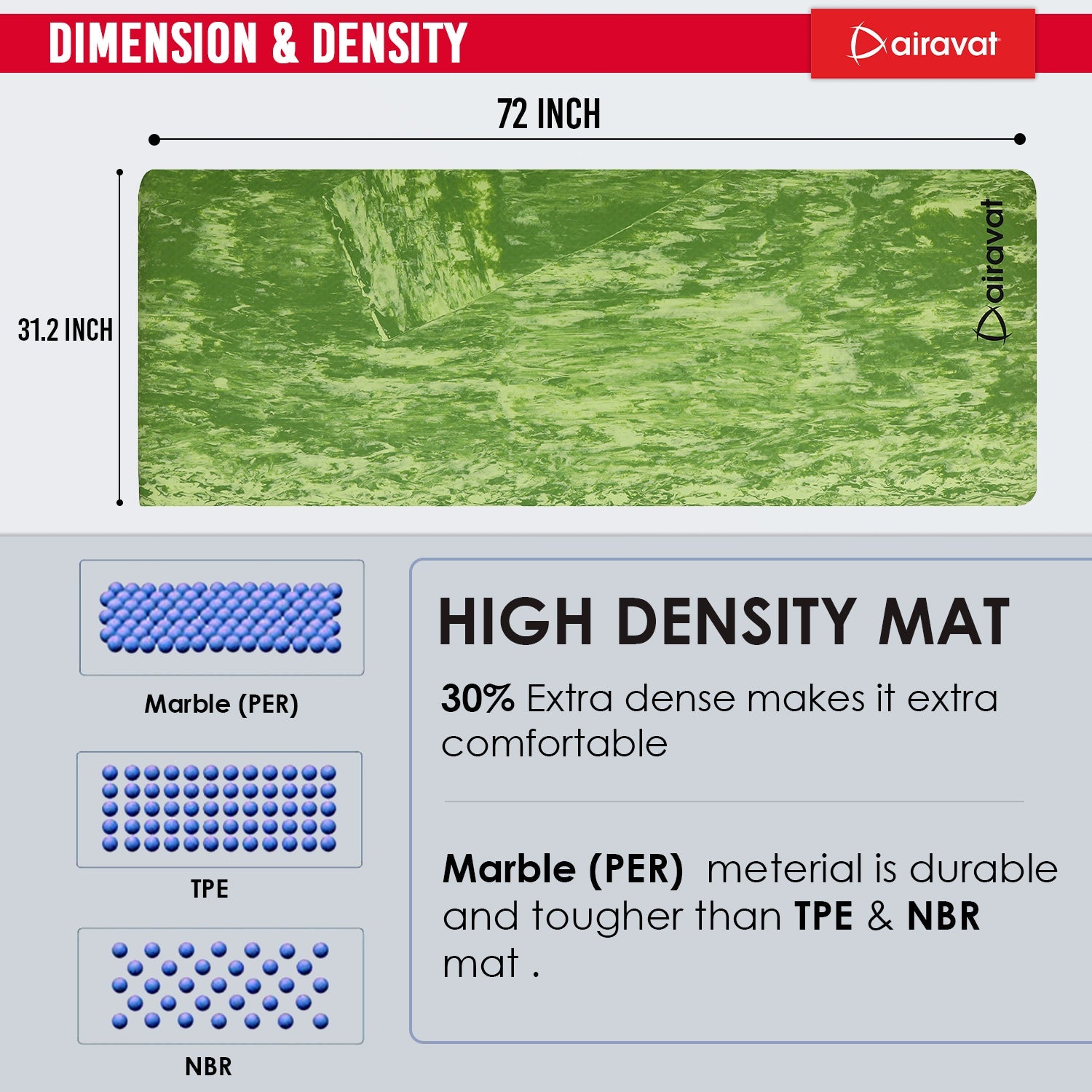 MARBLE 8MM YOGA MAT (PER BROAD)