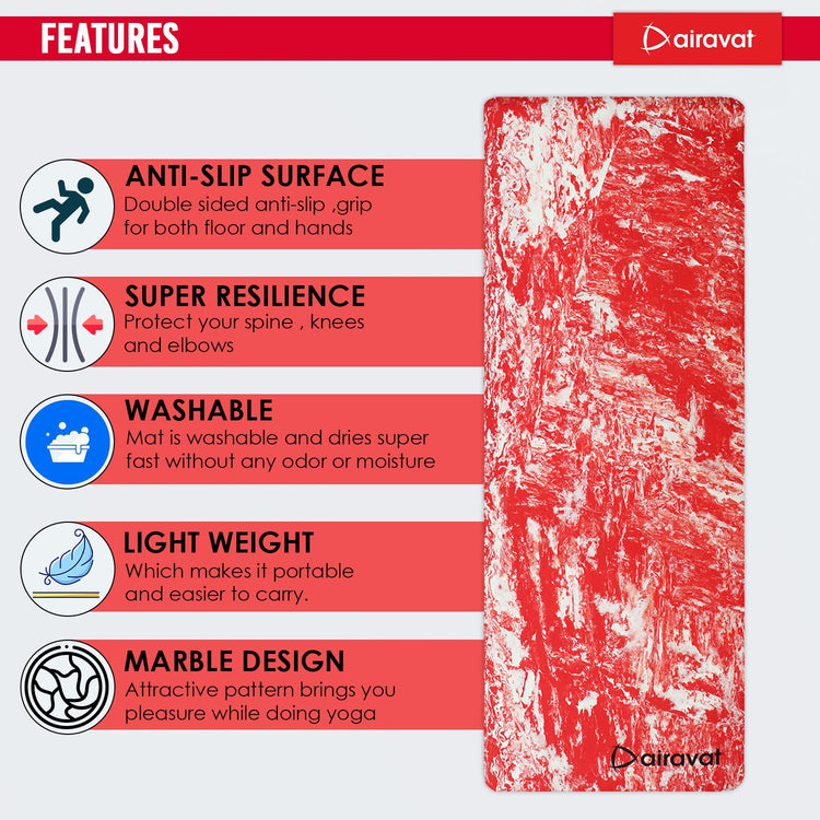 MARBLE 8MM YOGA MAT (PER) WITH BAG