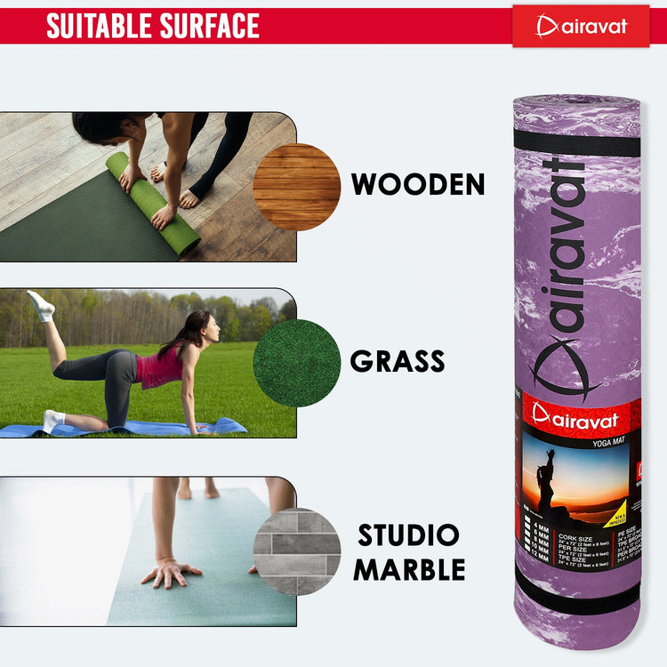 MARBLE 8MM YOGA MAT (PER) WITH BAG