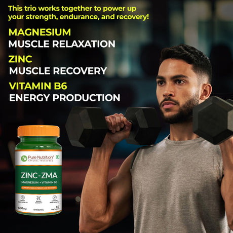 Pure Nutrition ZMA  Zinc, Magnesium & Vitamin B6 Tablets