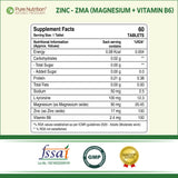 Pure Nutrition ZMA  Zinc, Magnesium & Vitamin B6 Tablets