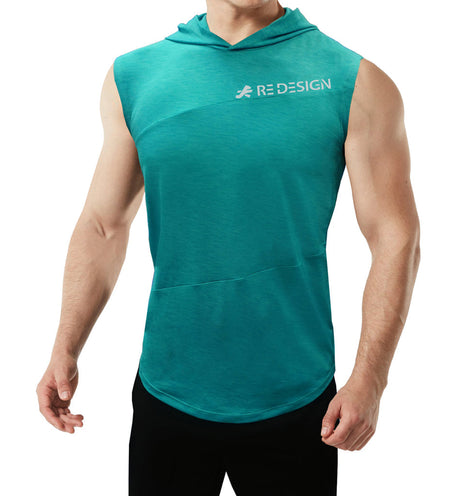 ReDesign Cutsleeve Gym T-Shirt Hoodie | Men | KIBI Sports ReDesign