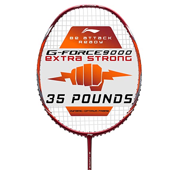 Li-Ning G-Force Extra Strong 9000 Carbon Fibre Badminton Racquet with Free Full Cover(35 LBS Ultra HIGH Tension) | KIBI Sports Li-Ning