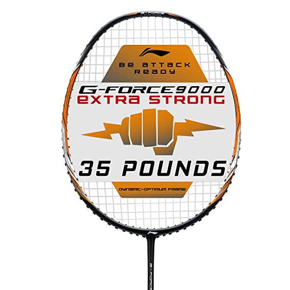 Li-Ning G-Force Extra Strong 9000 Carbon Fibre Badminton Racquet with Free Full Cover(35 LBS Ultra HIGH Tension) | KIBI Sports Li-Ning