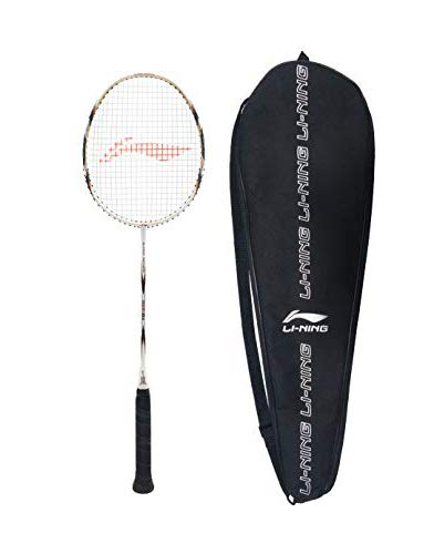 Li-Ning Ss-21-G5 Strung Badminton Racquet ( White/Grey , S1 , 85-87 Grams , 28-30 Lbs ), Carbon Graphite | KIBI Sports Li-Ning