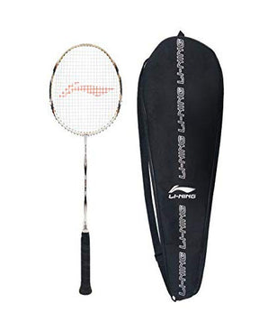 Li-Ning Ss-21-G5 Strung Badminton Racquet ( White/Grey , S1 , 85-87 Grams , 28-30 Lbs ), Carbon Graphite | KIBI Sports Li-Ning