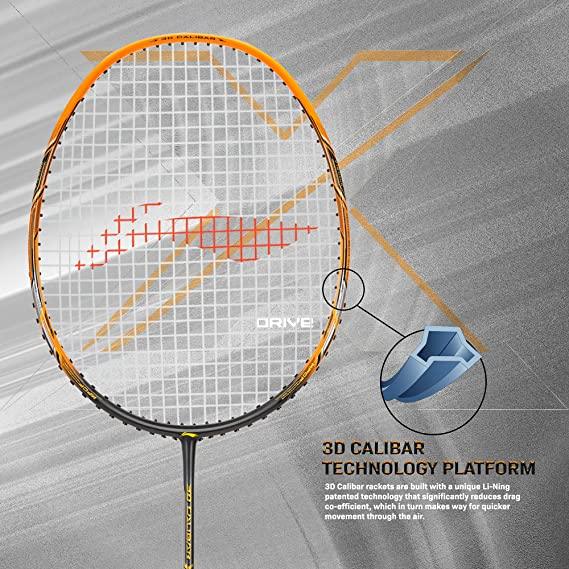 Li-Ning 3D Calibar X Boost Carbon Graphite Strung Racquet, 83 Grams, 30 Lbs String Tension and Free Full Cover | KIBI Sports - KIBI SPORTS