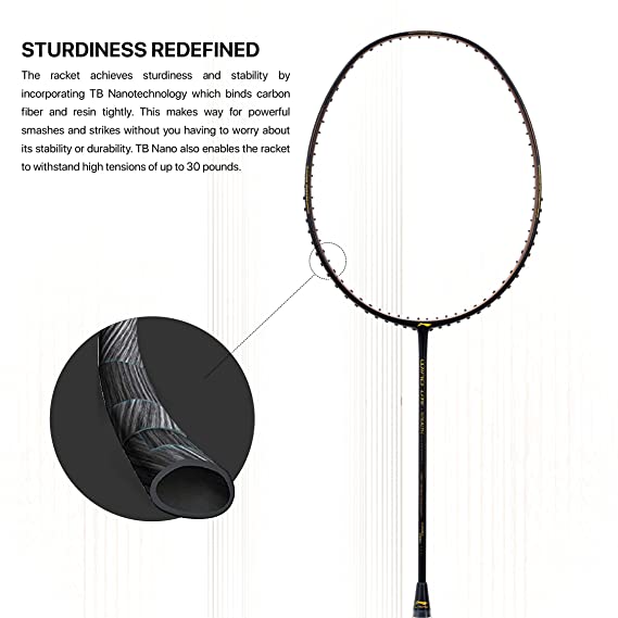 Li-Ning Wind Lite Stealth Carbon Fibre Strung Badminton Racket with Free Full Cover (Powered By Windstorm) | KIBI Sports Li-Ning