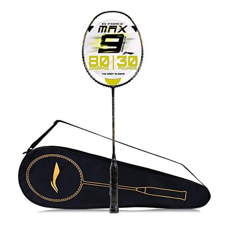 Li-Ning G-Force Superlite Max 9 Carbon Fibre Badminton Racket with Free Full Cover(80 Grams. 30 Lbs) | KIBI Sports - KIBI SPORTS
