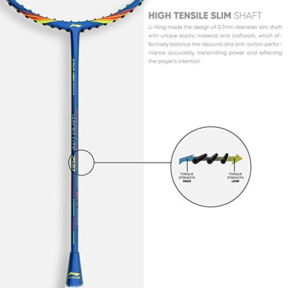 Li-Ning Wind Lite 700 Carbon Fibre Unstrung Badminton Racket with Full Cover, Navy/Red, s1 | KIBI Sports - KIBI SPORTS