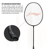 Li-Ning Wind Lite Stealth Carbon Fibre Strung Badminton Racket with Free Full Cover (Powered By Windstorm) | KIBI Sports Li-Ning
