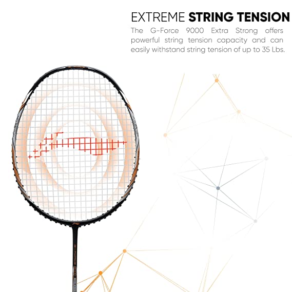 Li-Ning G-Force Extra Strong 9000 Carbon Fibre Badminton Racquet with Free Full Cover(35 LBS Ultra HIGH Tension) | KIBI Sports Li-Ning